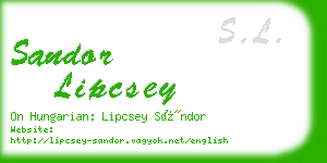 sandor lipcsey business card